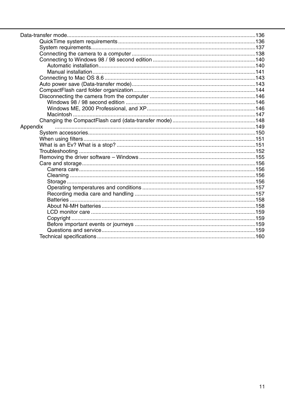 Konica Minolta DiMAGE 7i User Manual | Page 11 / 164