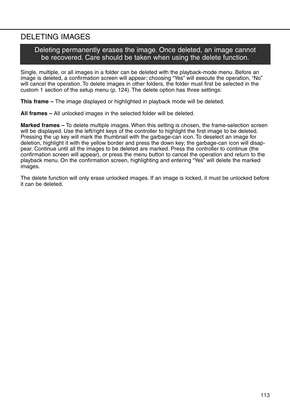 Deleting images | Konica Minolta DiMAGE 7i User Manual | Page 113 / 164