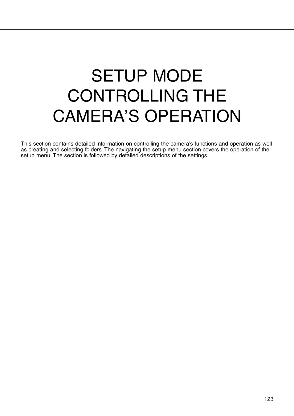 Setup mode – controlling the camera’s operation, Setup mode controlling the camera’s operation | Konica Minolta DiMAGE 7i User Manual | Page 123 / 164