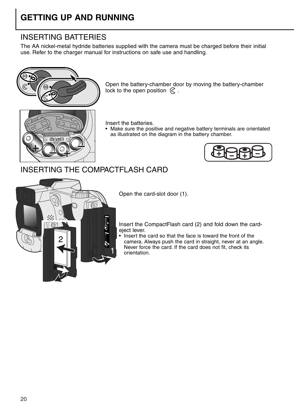 12 getting up and running | Konica Minolta DiMAGE 7i User Manual | Page 20 / 164