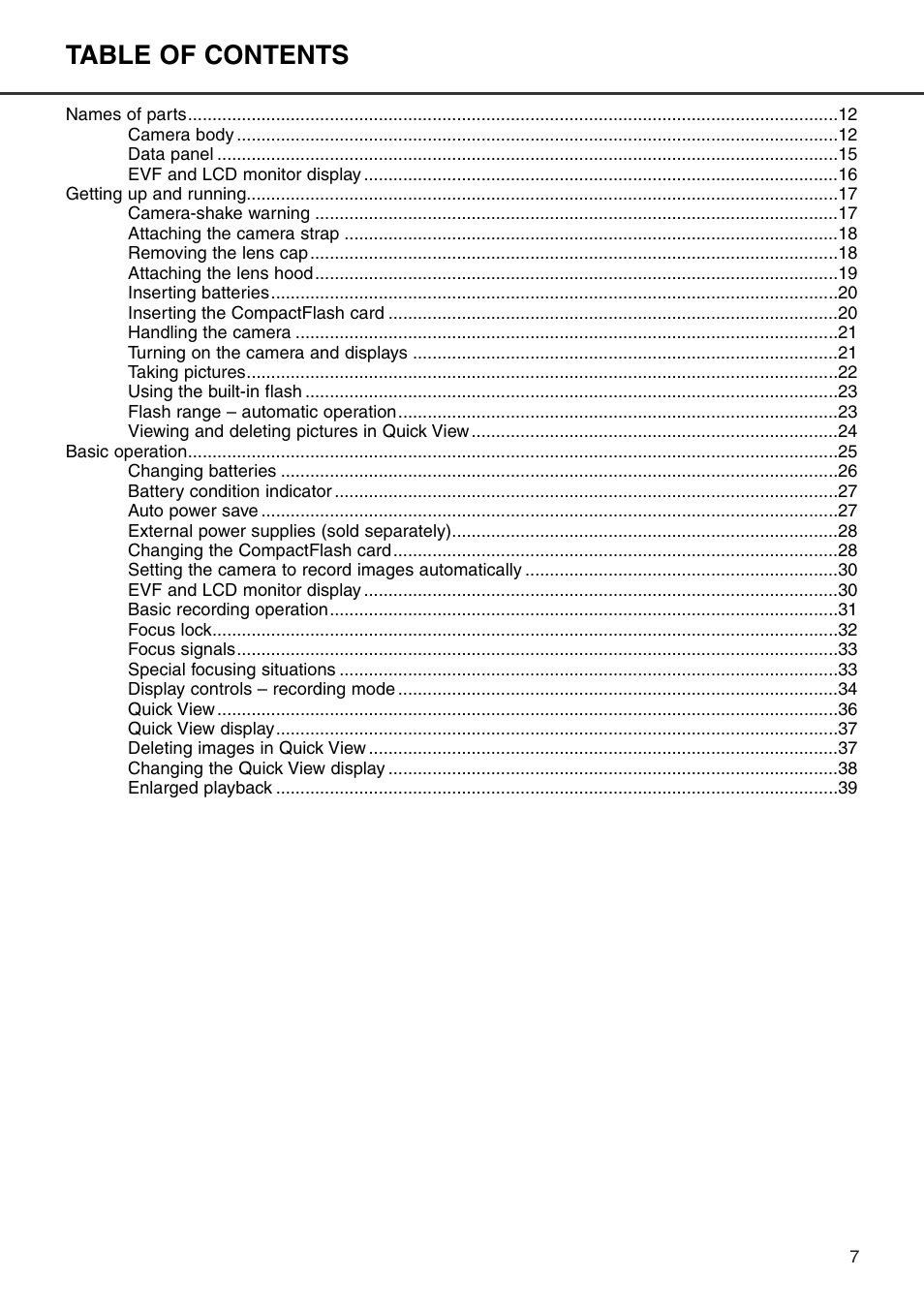 Konica Minolta DiMAGE 7i User Manual | Page 7 / 164