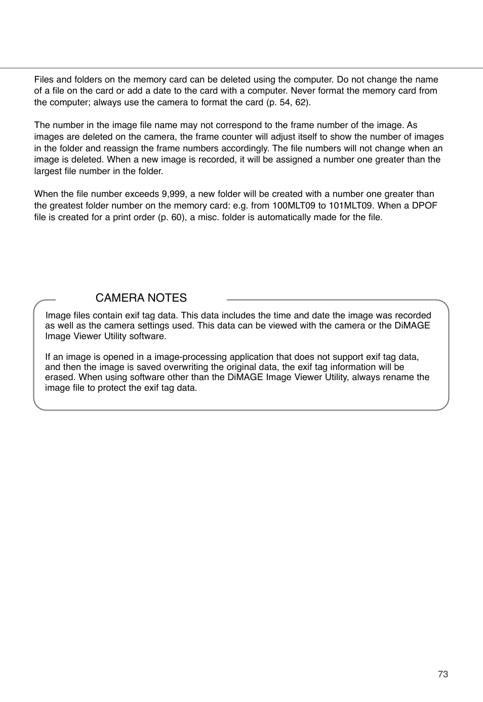 Konica Minolta DiMAGE X User Manual | Page 73 / 88