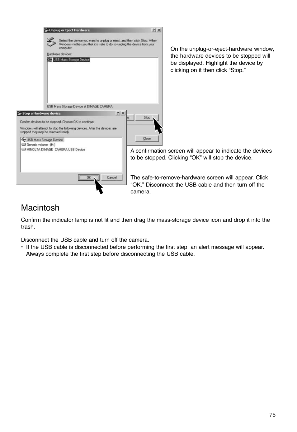 Macintosh | Konica Minolta DiMAGE X User Manual | Page 75 / 88