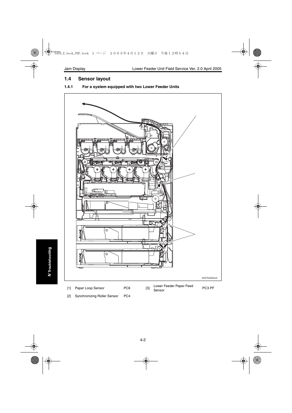 4 sensor layout, Sensor layout -2 | Konica Minolta Magicolor 5440 DL User Manual | Page 262 / 284