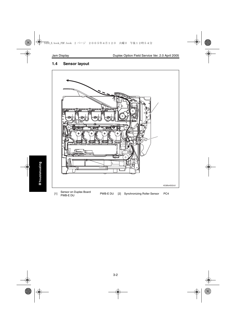 4 sensor layout, Sensor layout -2 | Konica Minolta Magicolor 5440 DL User Manual | Page 279 / 284