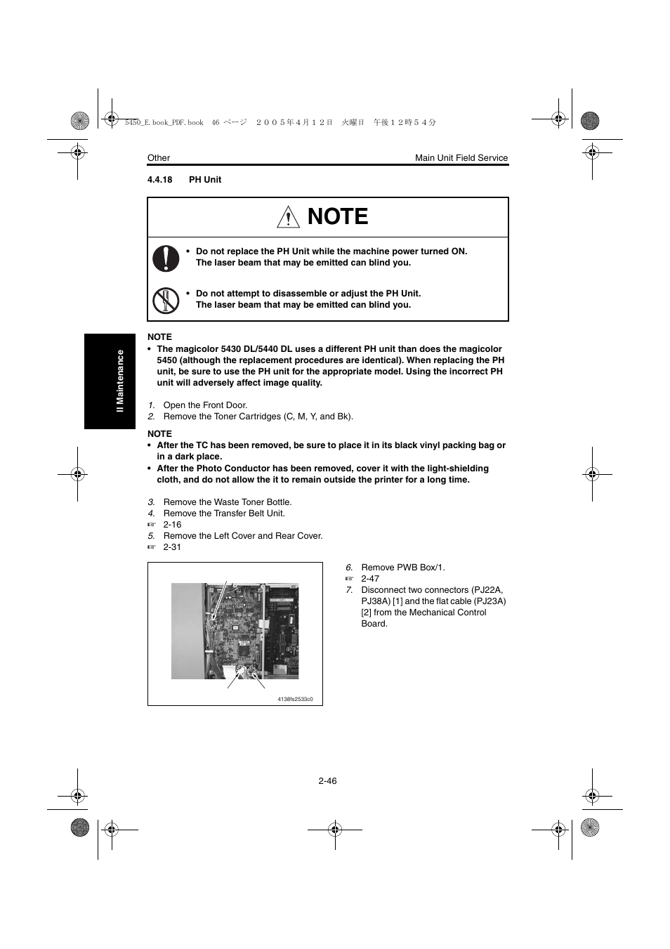 18 ph unit, 18 ph unit -46 | Konica Minolta Magicolor 5440 DL User Manual | Page 83 / 284