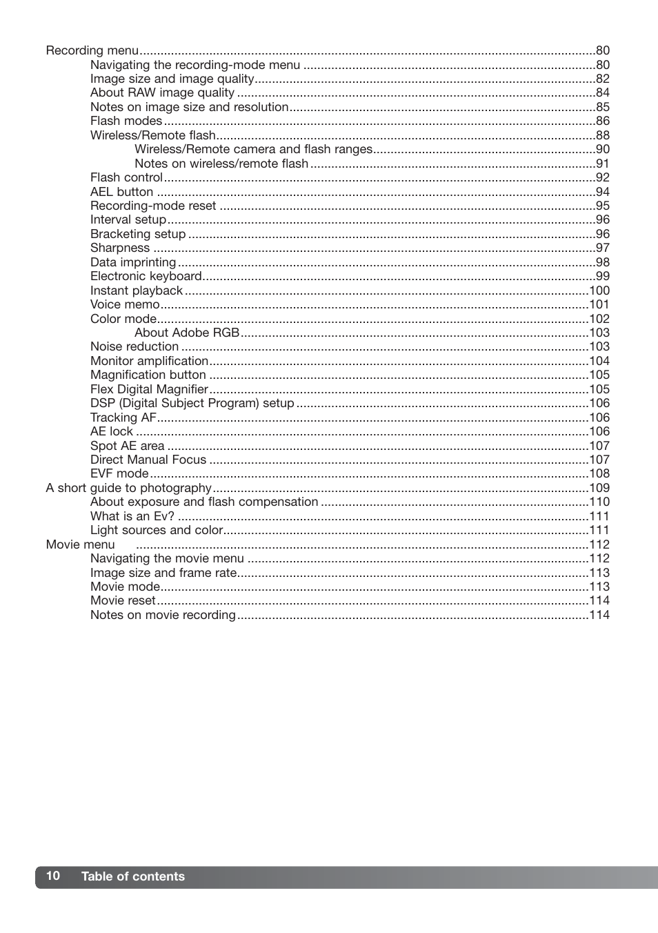 Konica Minolta DiMAGE_A2 User Manual | Page 10 / 180