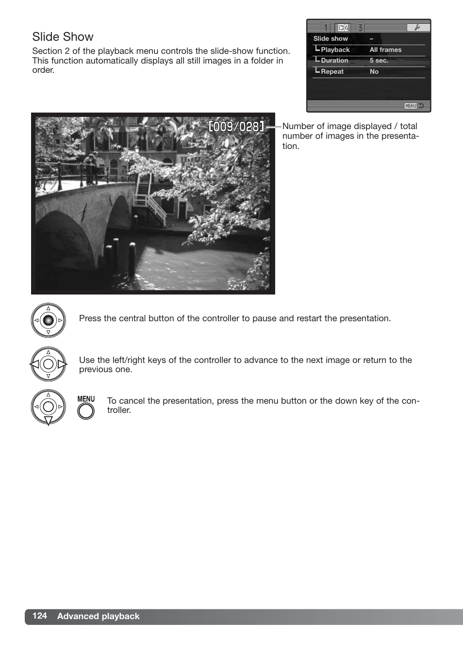 Slide show | Konica Minolta DiMAGE_A2 User Manual | Page 124 / 180