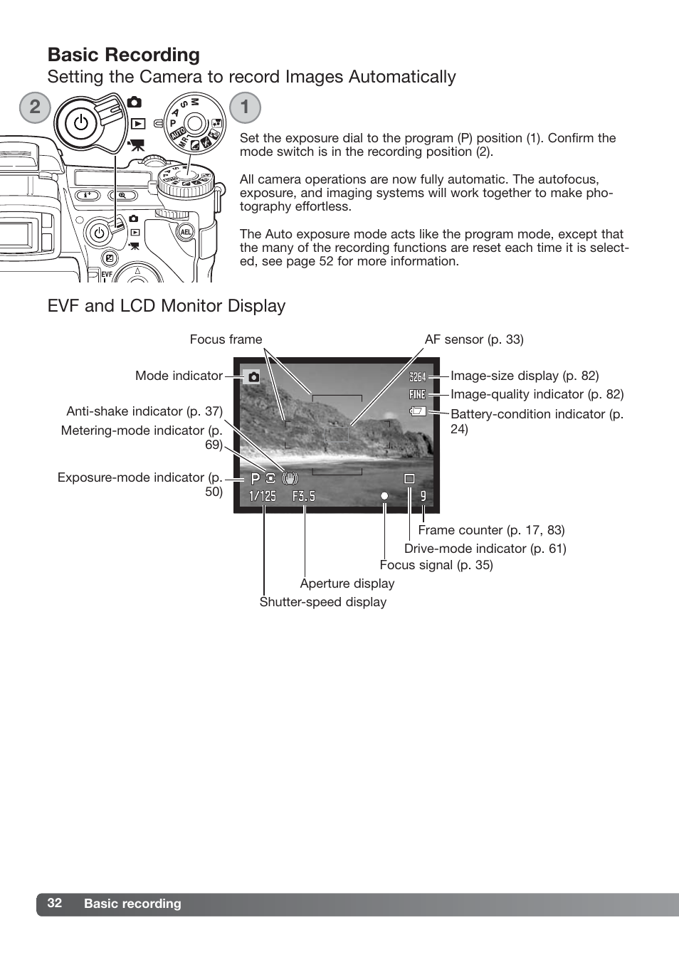 Basic recording | Konica Minolta DiMAGE_A2 User Manual | Page 32 / 180