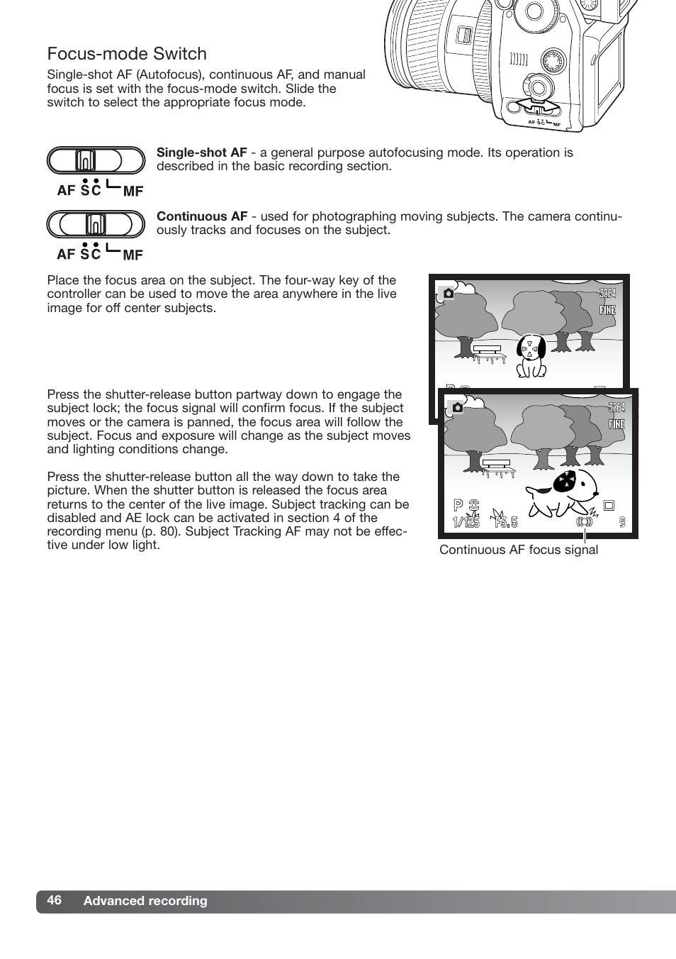 Focus-mode switch | Konica Minolta DiMAGE_A2 User Manual | Page 46 / 180