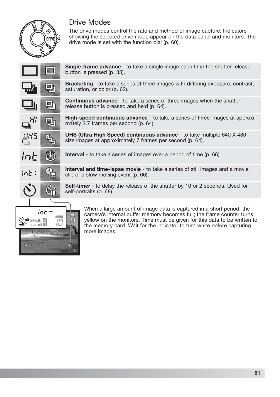 Drive modes | Konica Minolta DiMAGE_A2 User Manual | Page 61 / 180