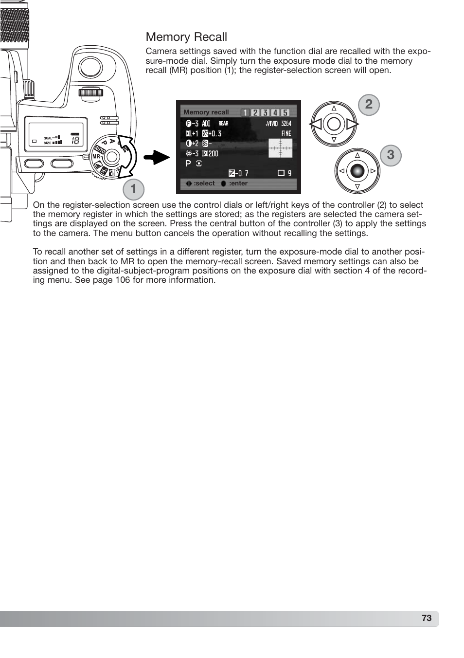 Memory recall | Konica Minolta DiMAGE_A2 User Manual | Page 73 / 180