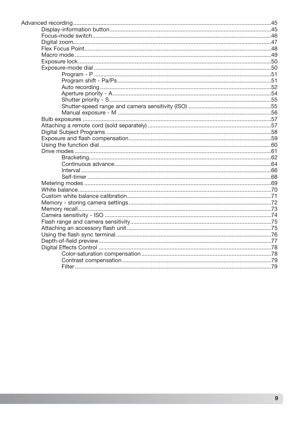 Konica Minolta DiMAGE_A2 User Manual | Page 9 / 180