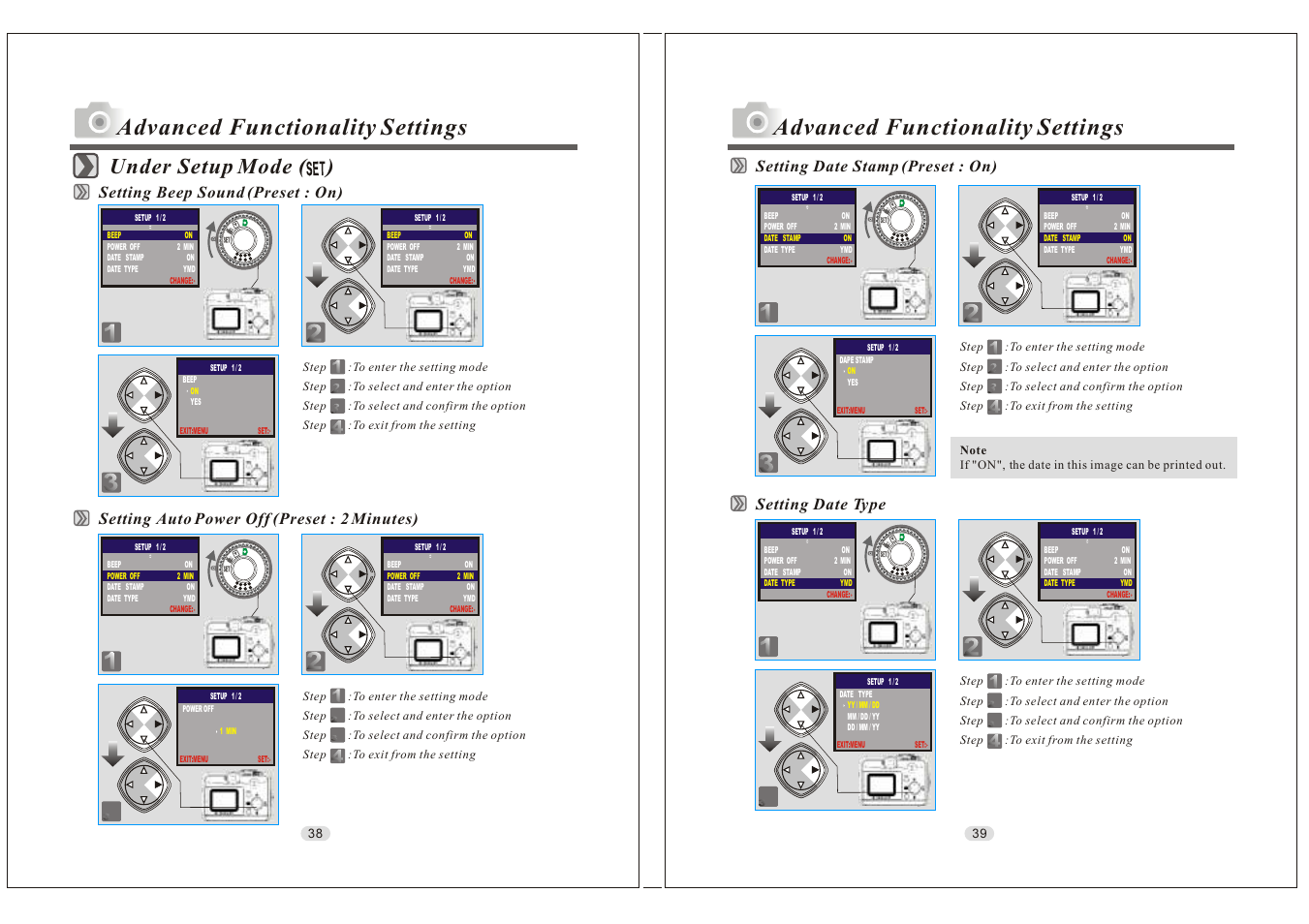 Advanced functionality settings, Under setup mode ( ) | Konica Minolta KD-30M User Manual | Page 20 / 35