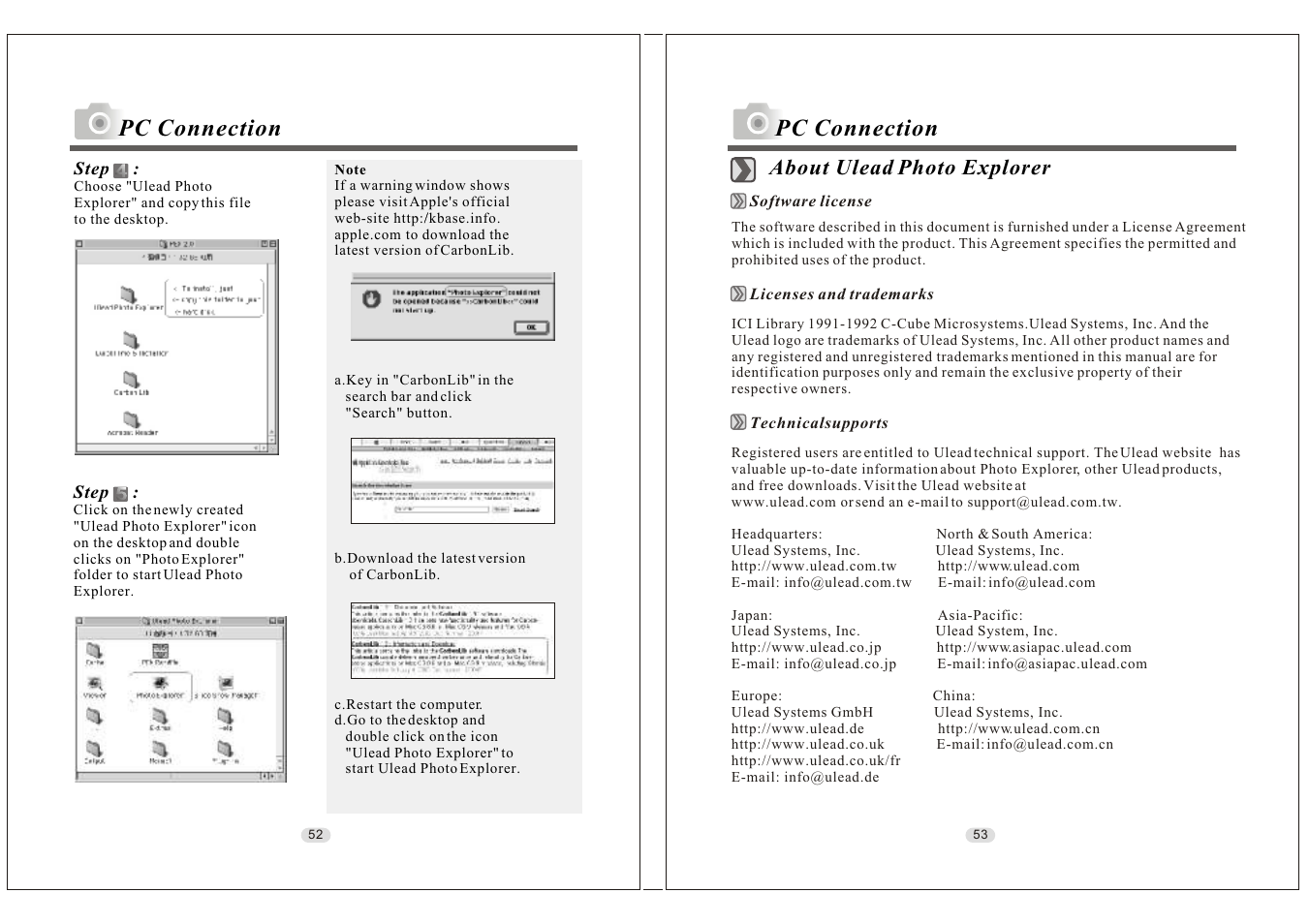 Pc connection, About ulead photo explorer | Konica Minolta KD-30M User Manual | Page 27 / 35