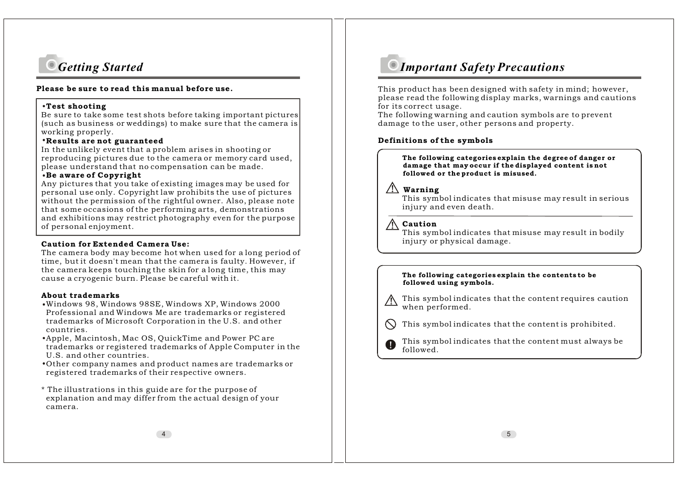 Getting started, Important safety precautions | Konica Minolta KD-30M User Manual | Page 3 / 35