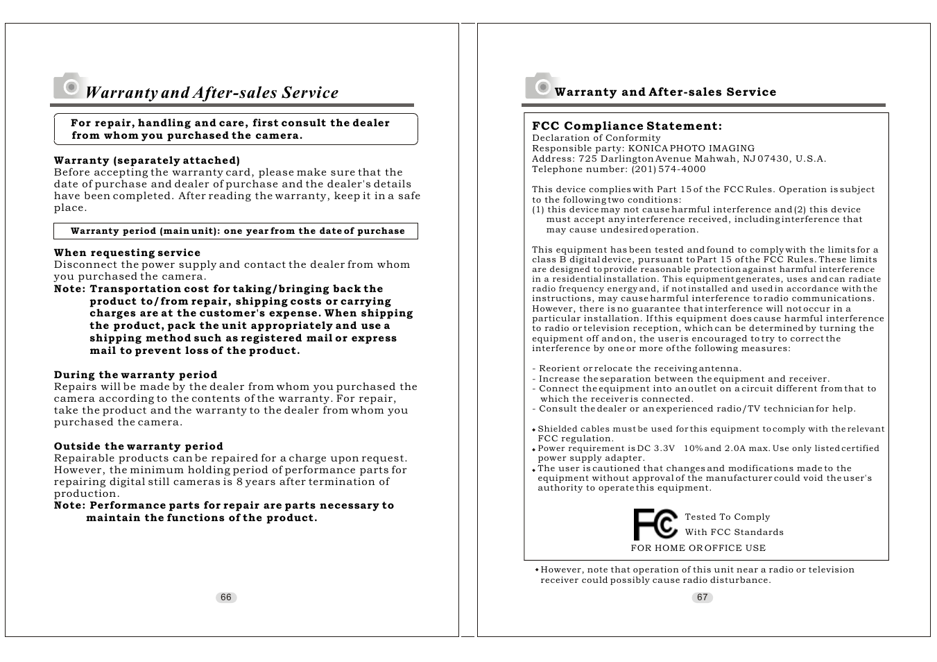 Warranty and after-sales service | Konica Minolta KD-30M User Manual | Page 34 / 35