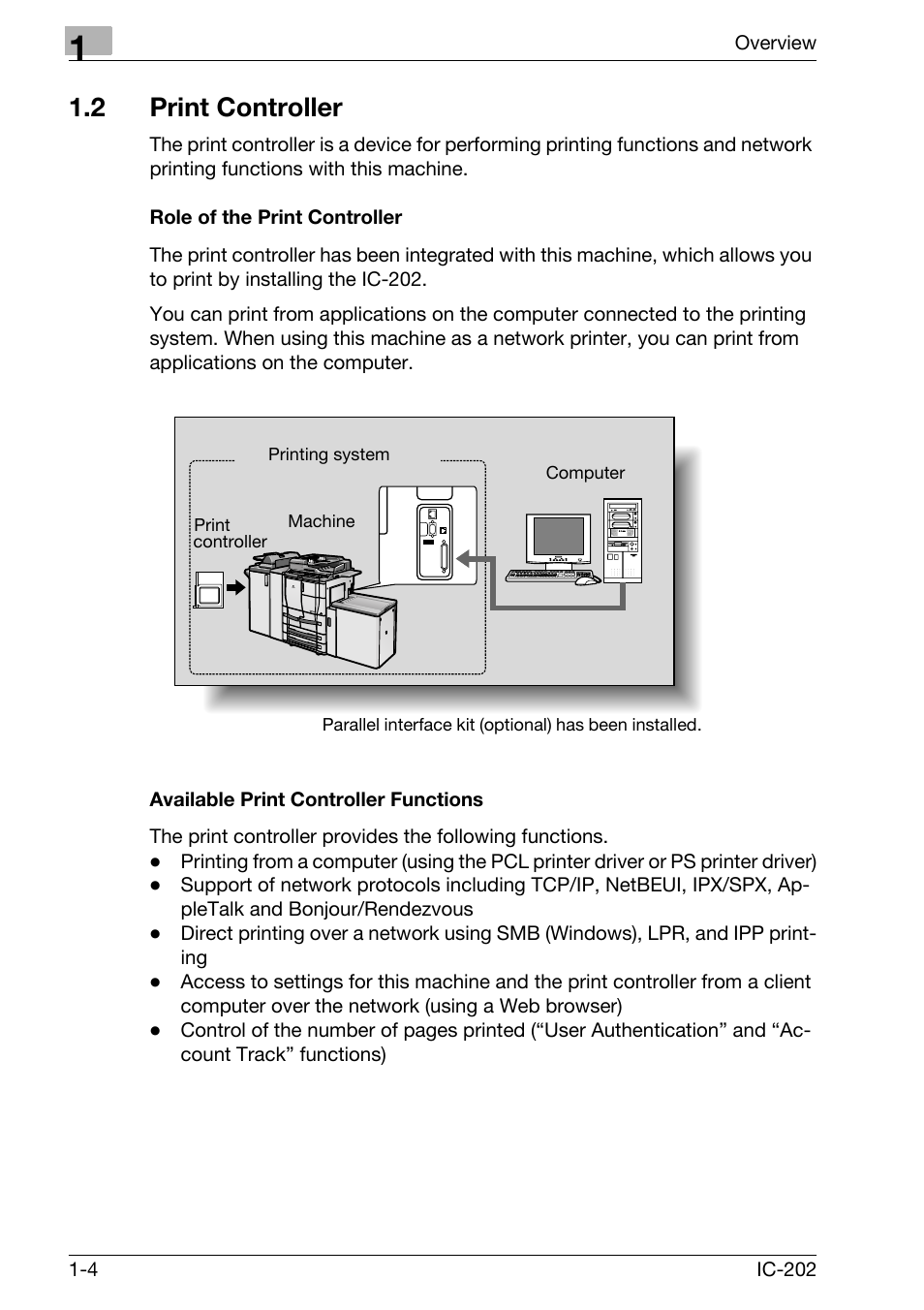 2 print controller, Print controller -4 | Konica Minolta IC-202 User Manual | Page 19 / 134