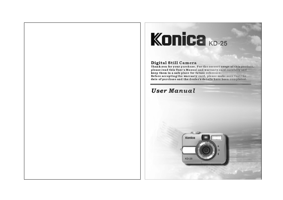 Konica Minolta KD-25 User Manual | 37 pages