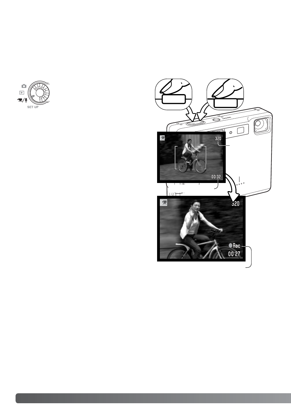 Movie and audio recording, Movie recording | Konica Minolta DiMAGE Xt User Manual | Page 56 / 112