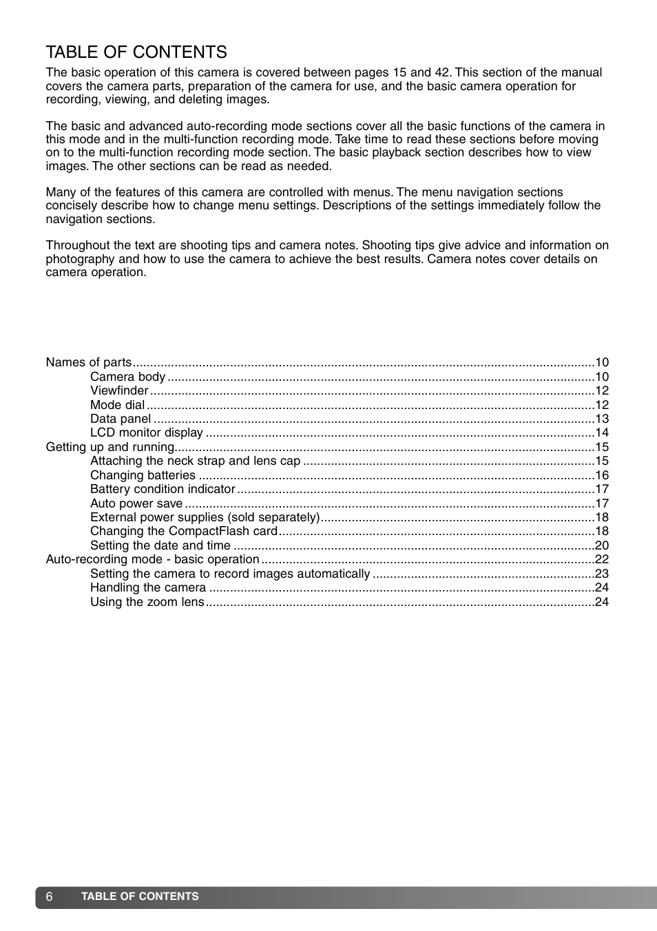 Konica Minolta DiMAGE S414 User Manual | Page 6 / 112