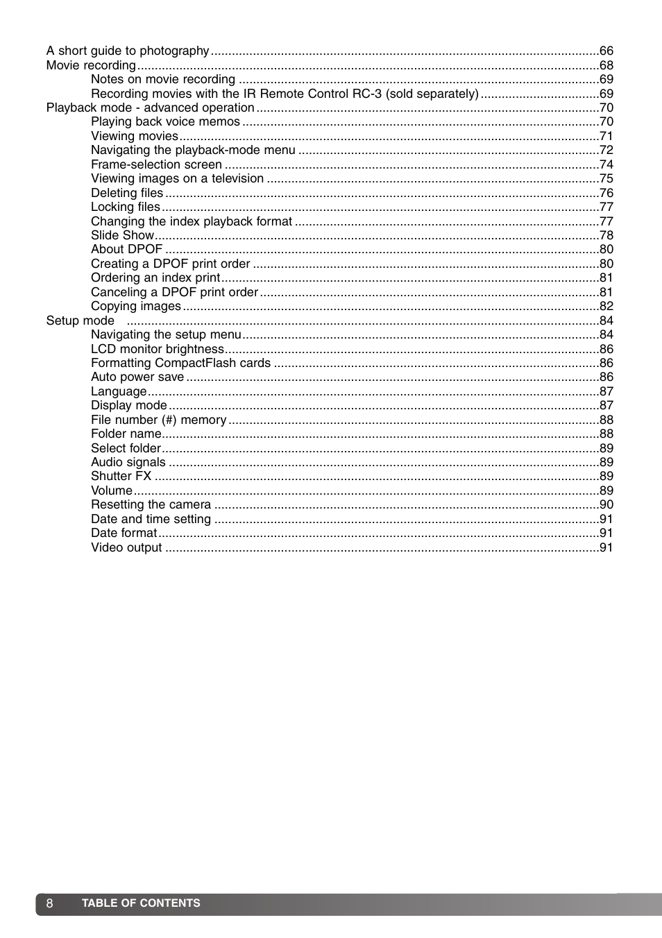 Konica Minolta DiMAGE S414 User Manual | Page 8 / 112