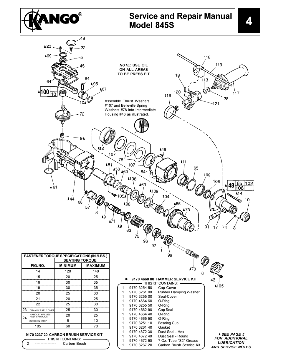 Service and repair manual model 845s | Kangol 845S User Manual | Page 4 / 10