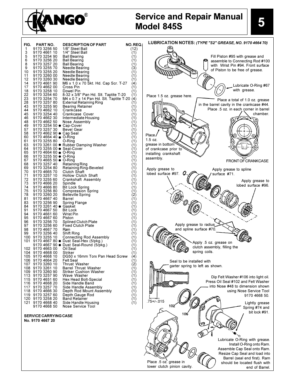 Service and repair manual model 845s | Kangol 845S User Manual | Page 5 / 10