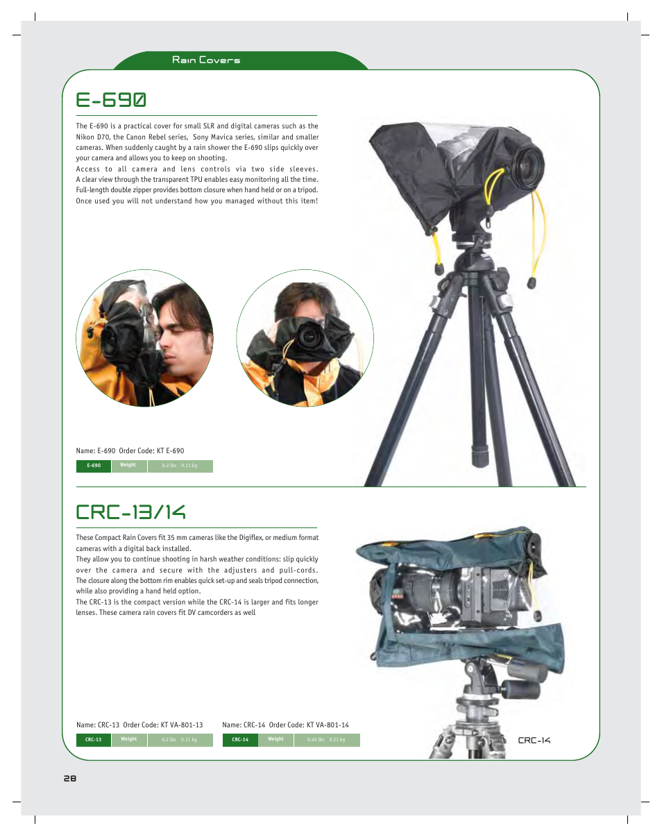 E-690, Crc-13/14, Rain covers | KATA Photoline SB-907 User Manual | Page 30 / 44