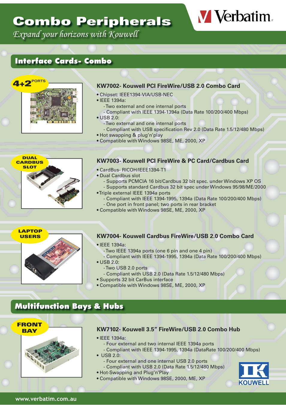 Kouwell Elec. Verbatim KW7002 User Manual | 2 pages