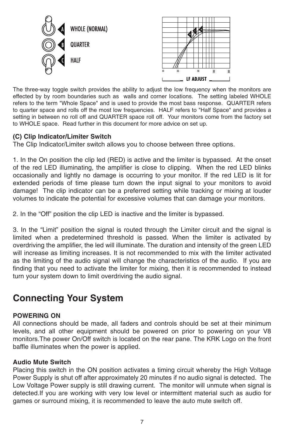 Connecting your system | KRK VXT Series User Manual | Page 7 / 16
