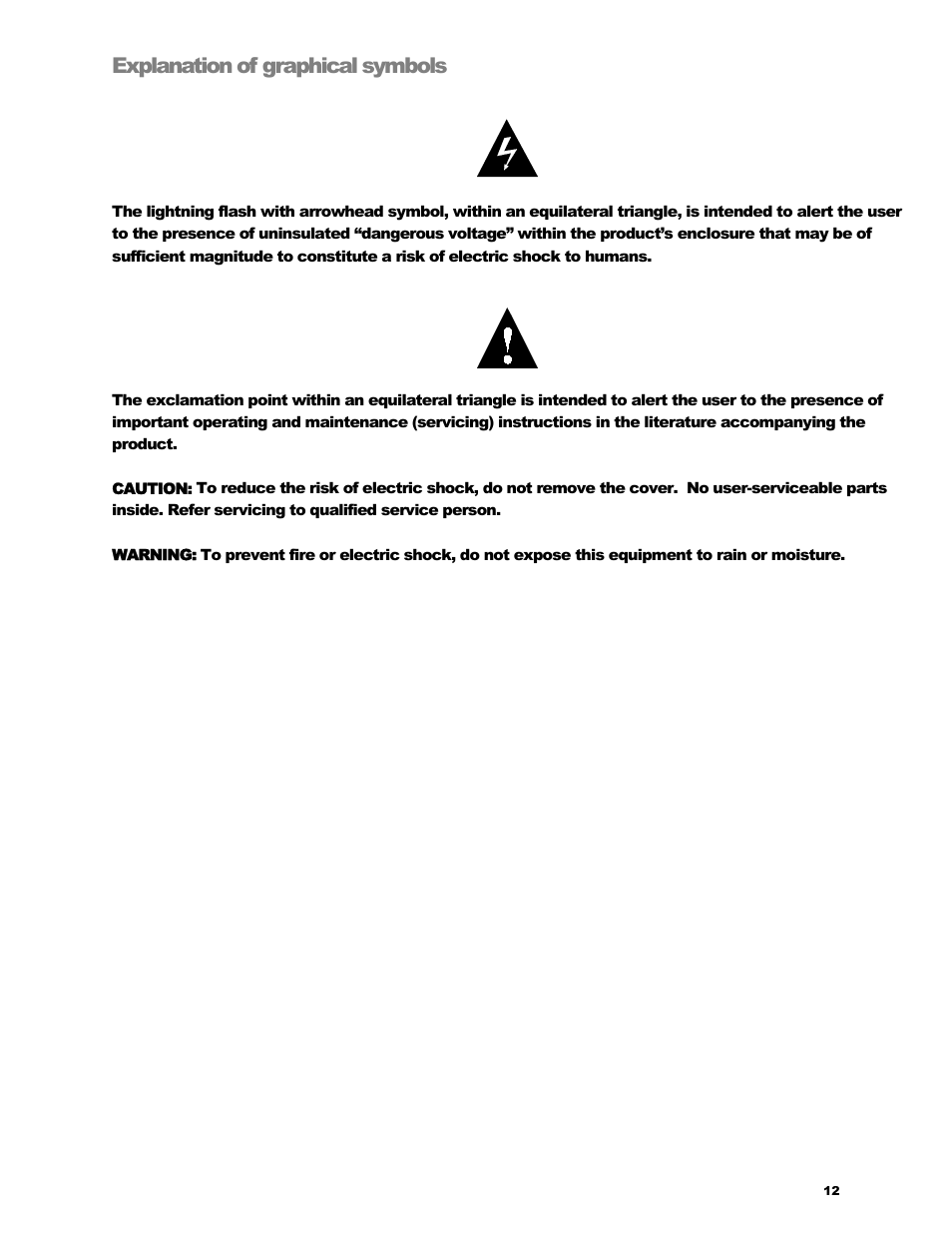 Explanation of graphical symbols | KRK V-88 User Manual | Page 13 / 15