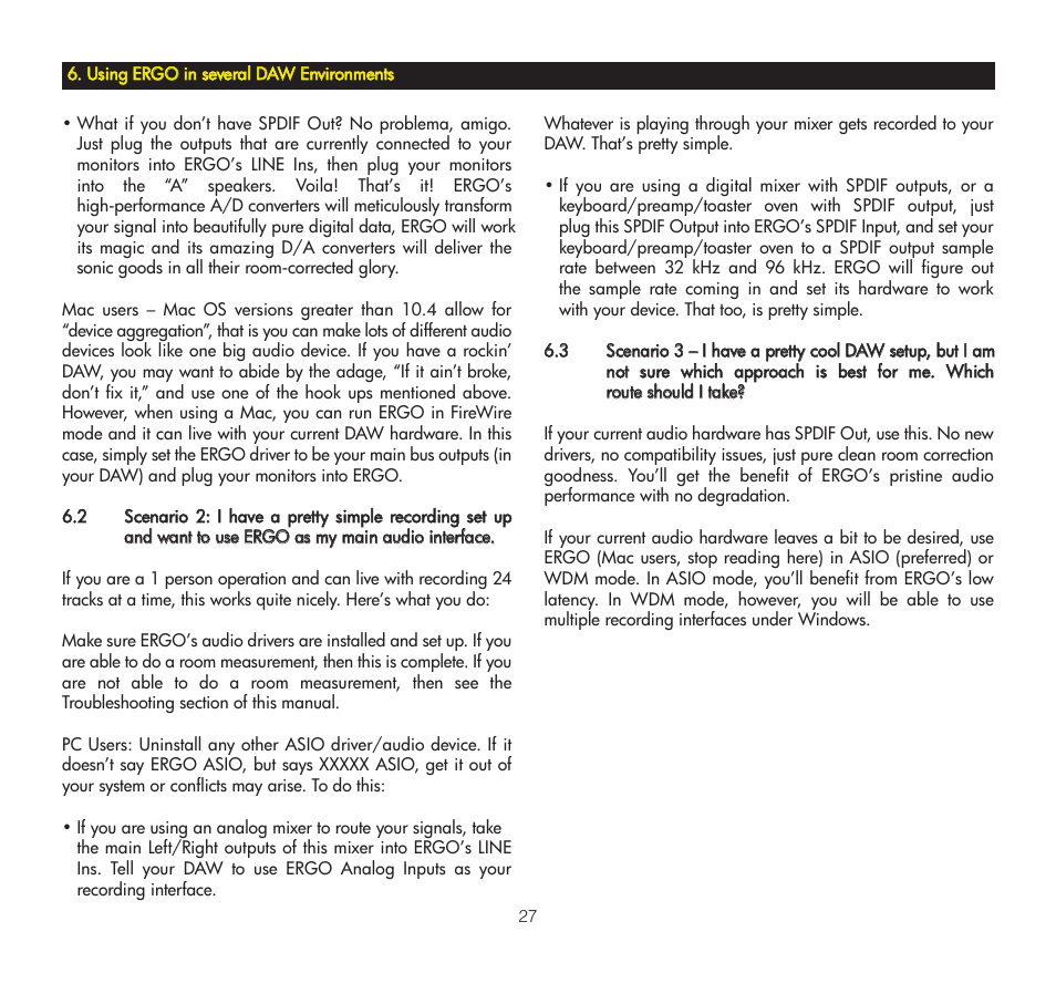 2 scenario 2, 3 scenario 3 | KRK ERGO User Manual | Page 27 / 37