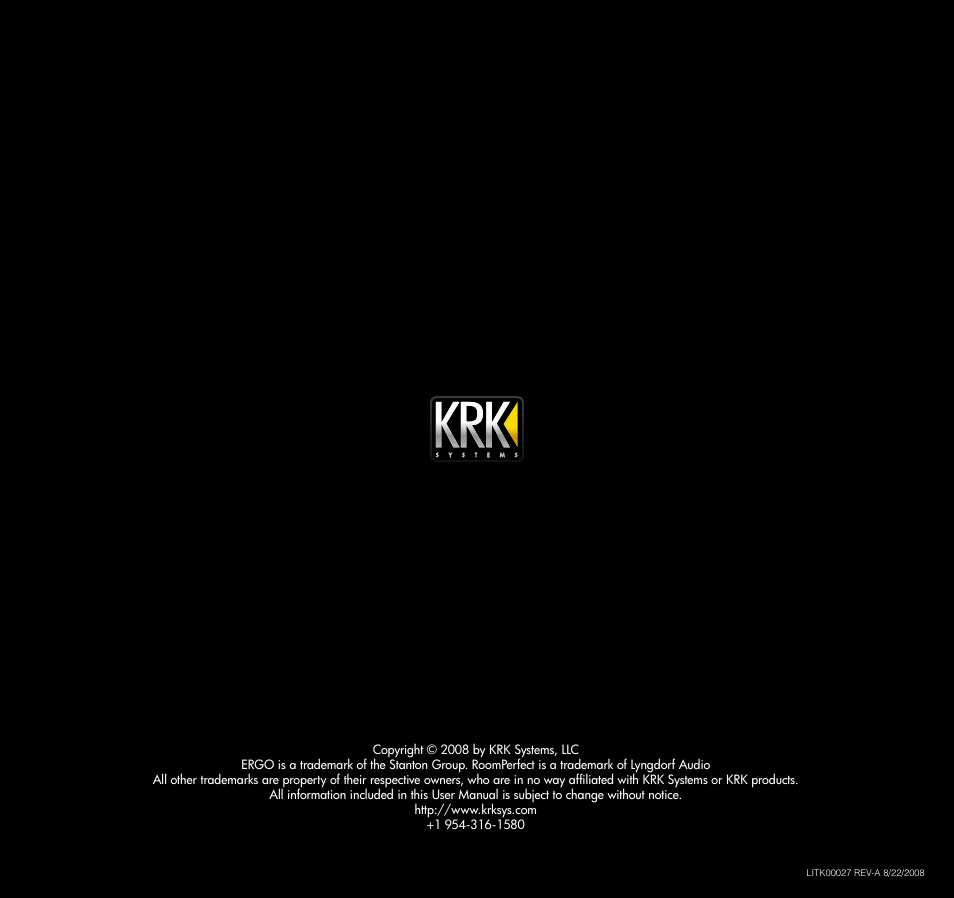 KRK ERGO User Manual | Page 37 / 37