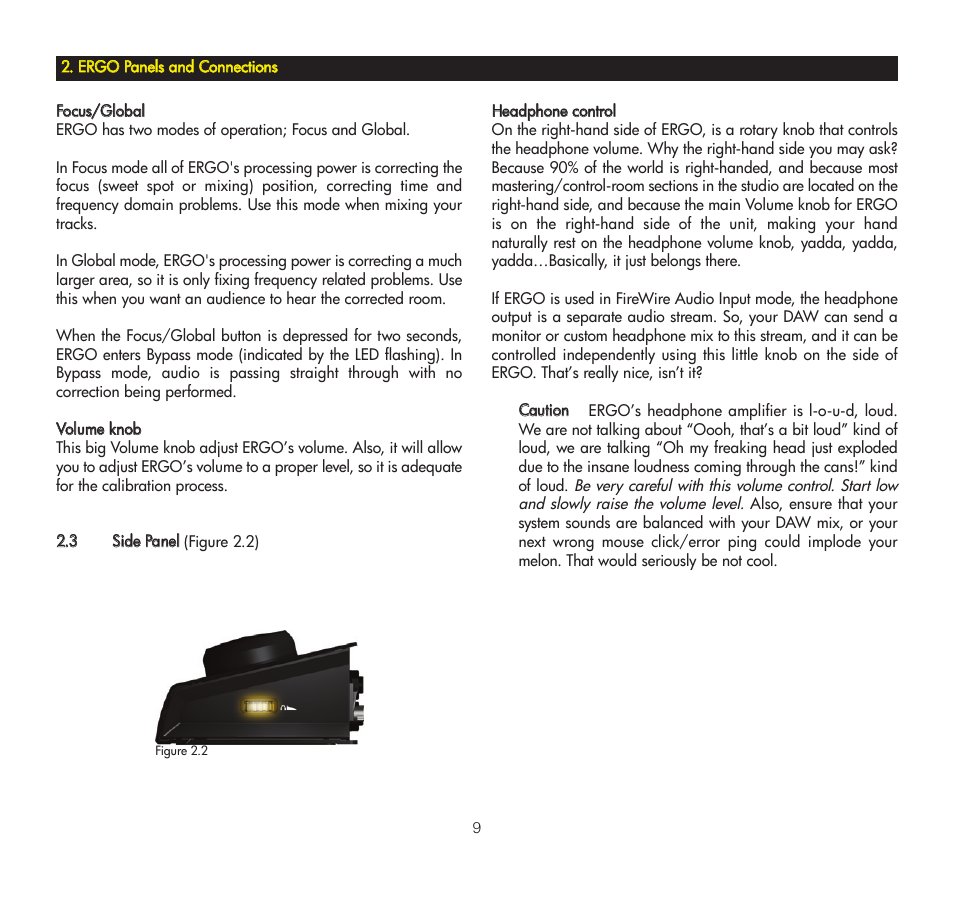 3 side panel | KRK ERGO User Manual | Page 9 / 37