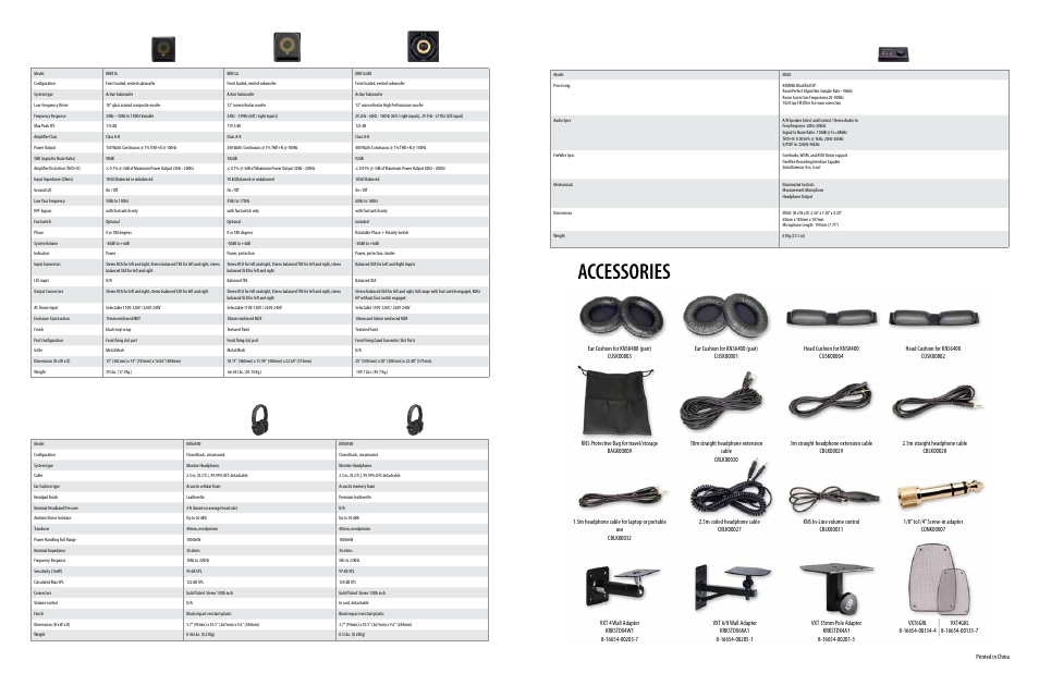 Accessories | KRK Full-line Speaker Monitor User Manual | Page 10 / 11