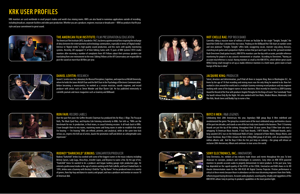 Krk user profiles | KRK Full-line Speaker Monitor User Manual | Page 8 / 11