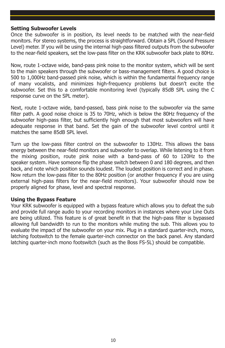 KRK 10S User Manual | Page 13 / 22