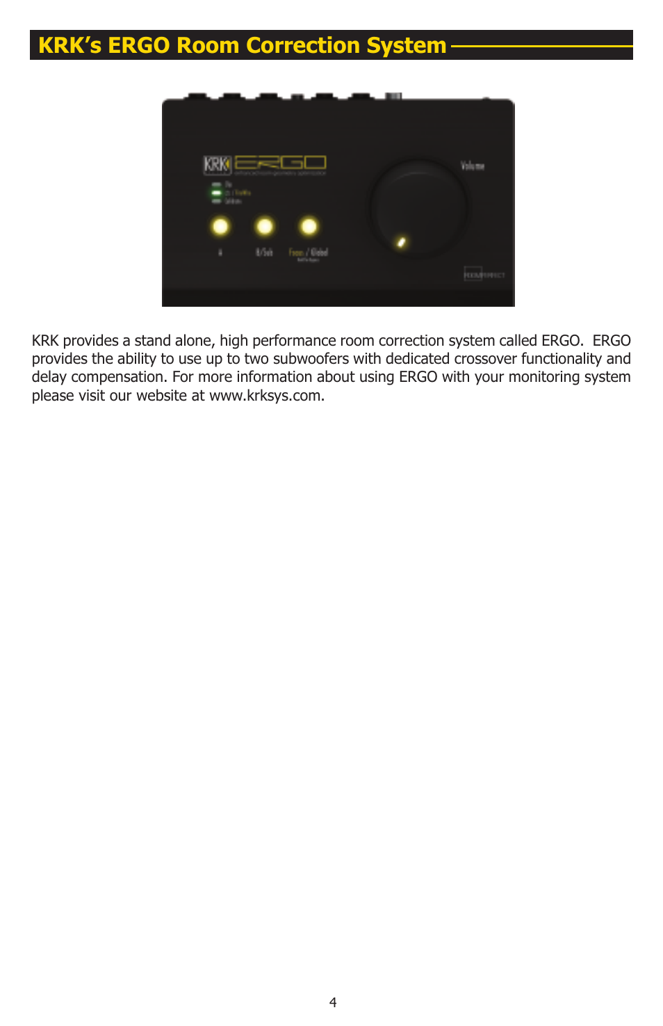 Krk’s ergo room correction system | KRK 10S User Manual | Page 7 / 22