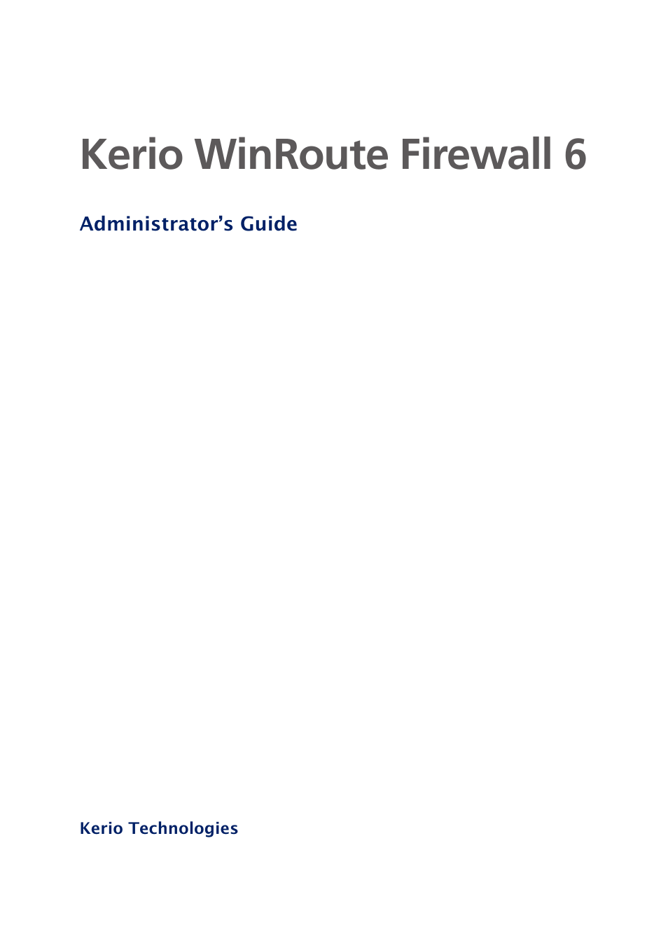 Kerio Tech Firewall6 User Manual | 404 pages