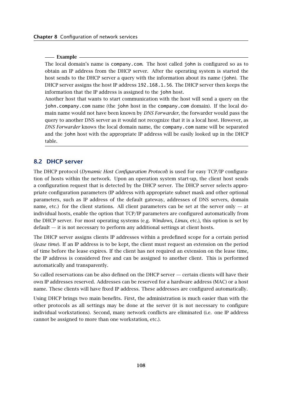 Dhcp server, 2 dhcp server | Kerio Tech Firewall6 User Manual | Page 108 / 404