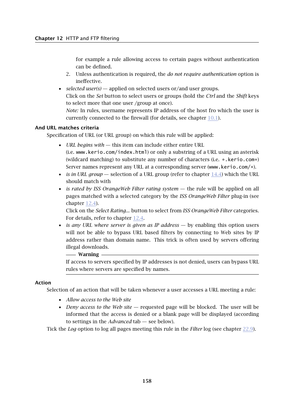 Kerio Tech Firewall6 User Manual | Page 158 / 404