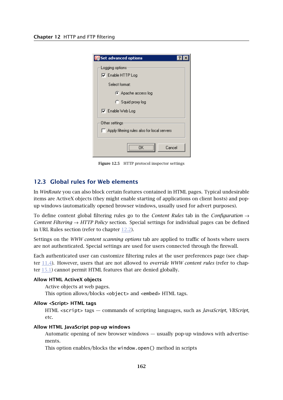 Global rules for web elements, 3 global rules for web elements | Kerio Tech Firewall6 User Manual | Page 162 / 404