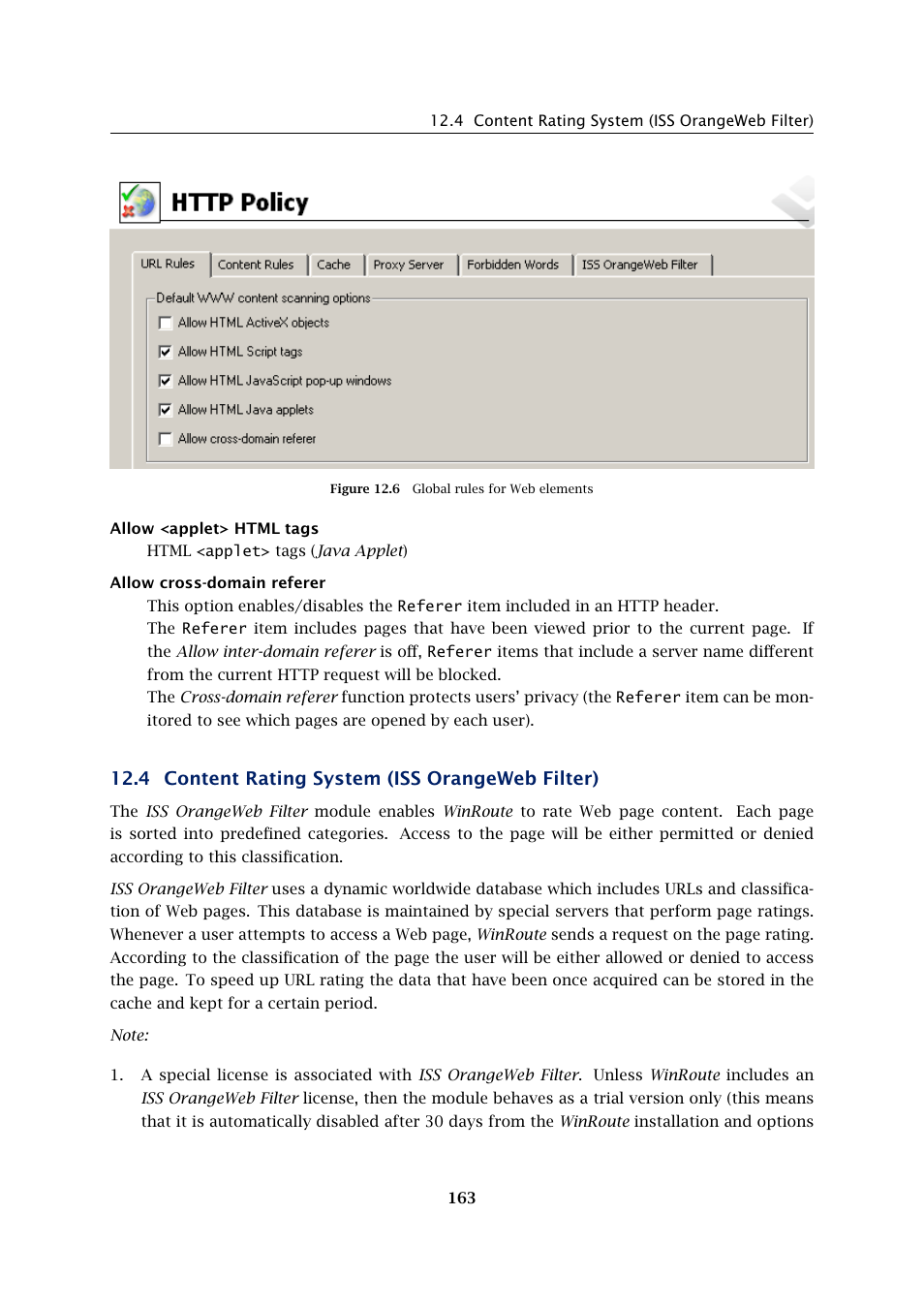 Content rating system (iss orangeweb filter), 4 content rating system (iss orangeweb filter) | Kerio Tech Firewall6 User Manual | Page 163 / 404