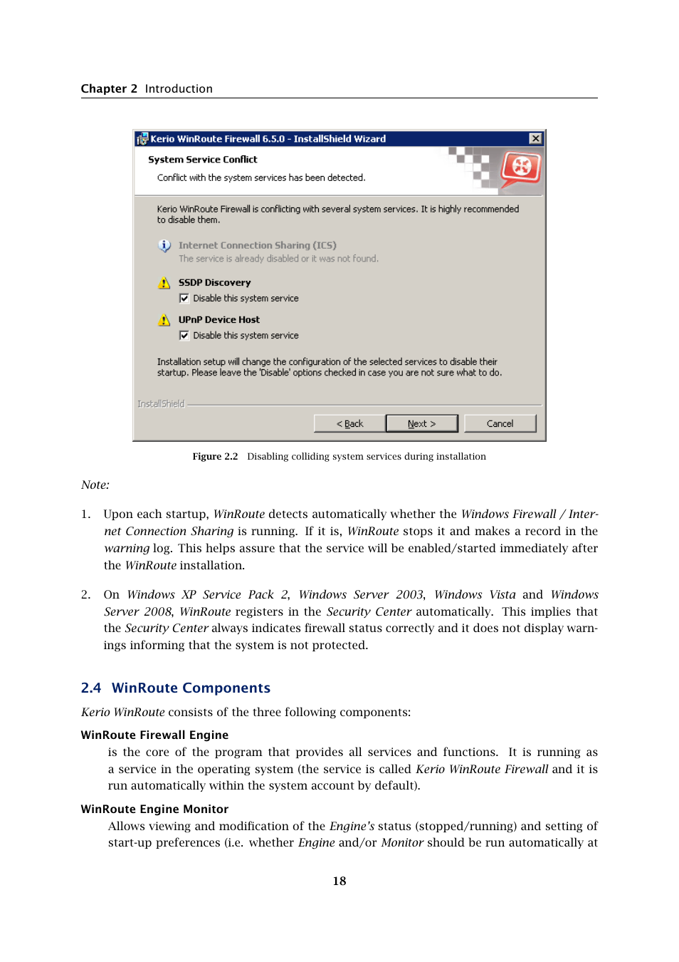 Winroute components, 4 winroute components | Kerio Tech Firewall6 User Manual | Page 18 / 404