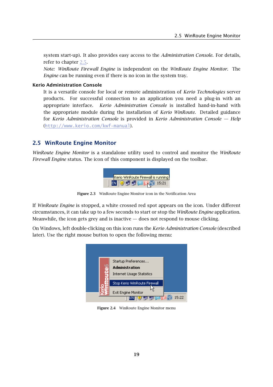 Winroute engine monitor, 5 winroute engine monitor | Kerio Tech Firewall6 User Manual | Page 19 / 404