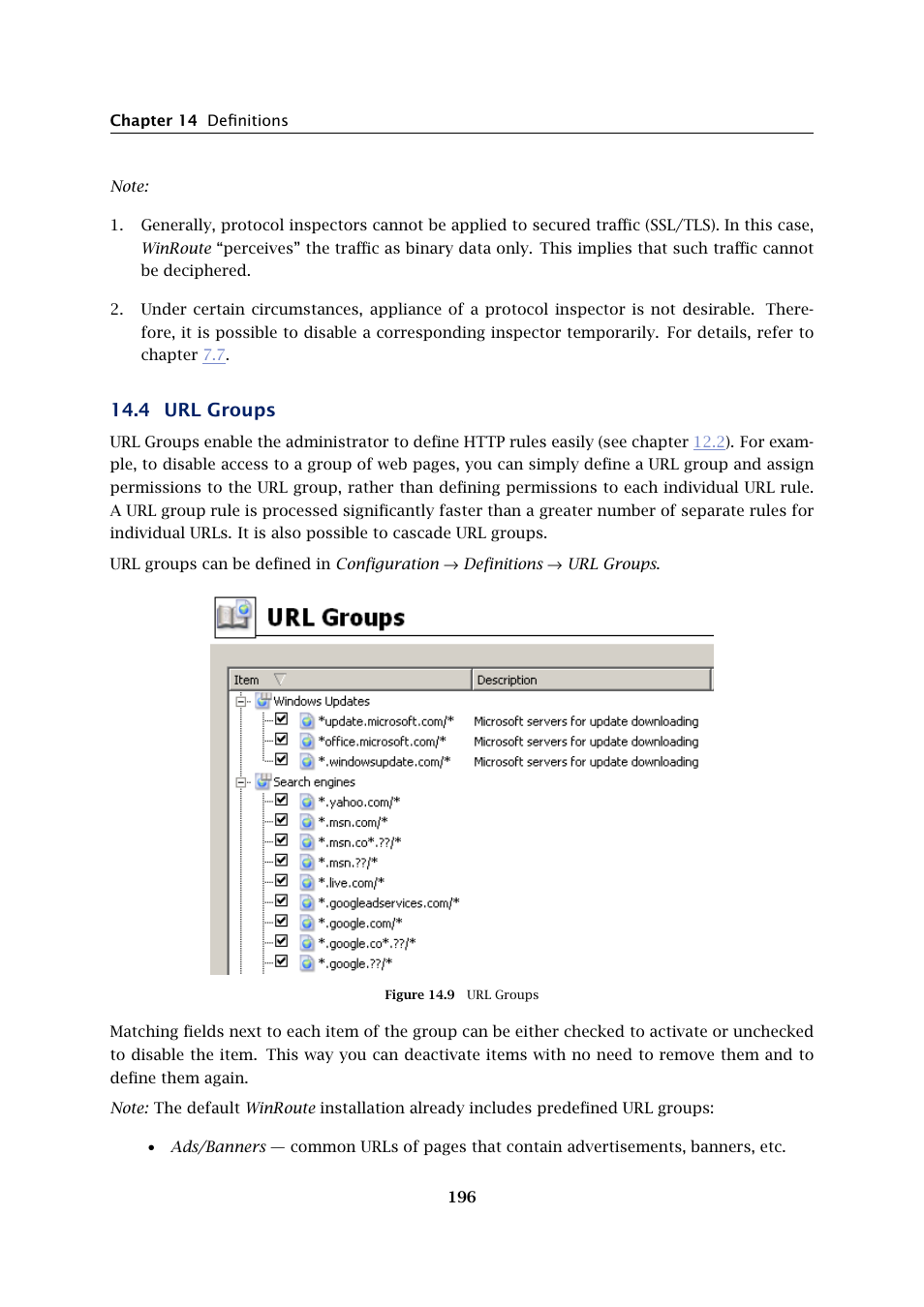 Url groups, 4 url groups | Kerio Tech Firewall6 User Manual | Page 196 / 404