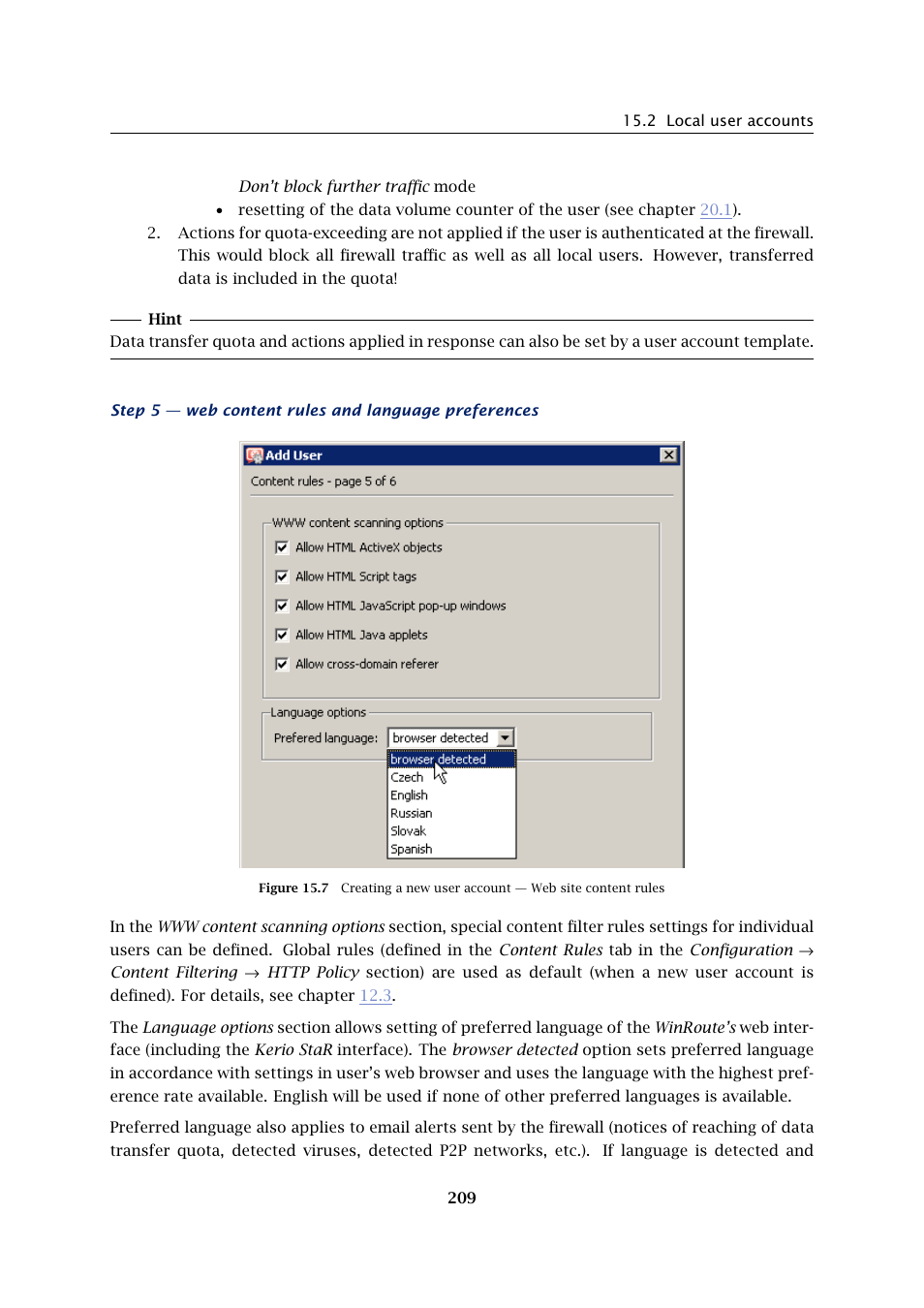 Kerio Tech Firewall6 User Manual | Page 209 / 404