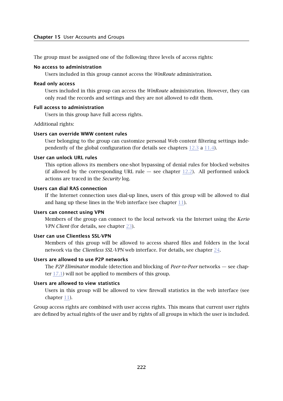 Kerio Tech Firewall6 User Manual | Page 222 / 404