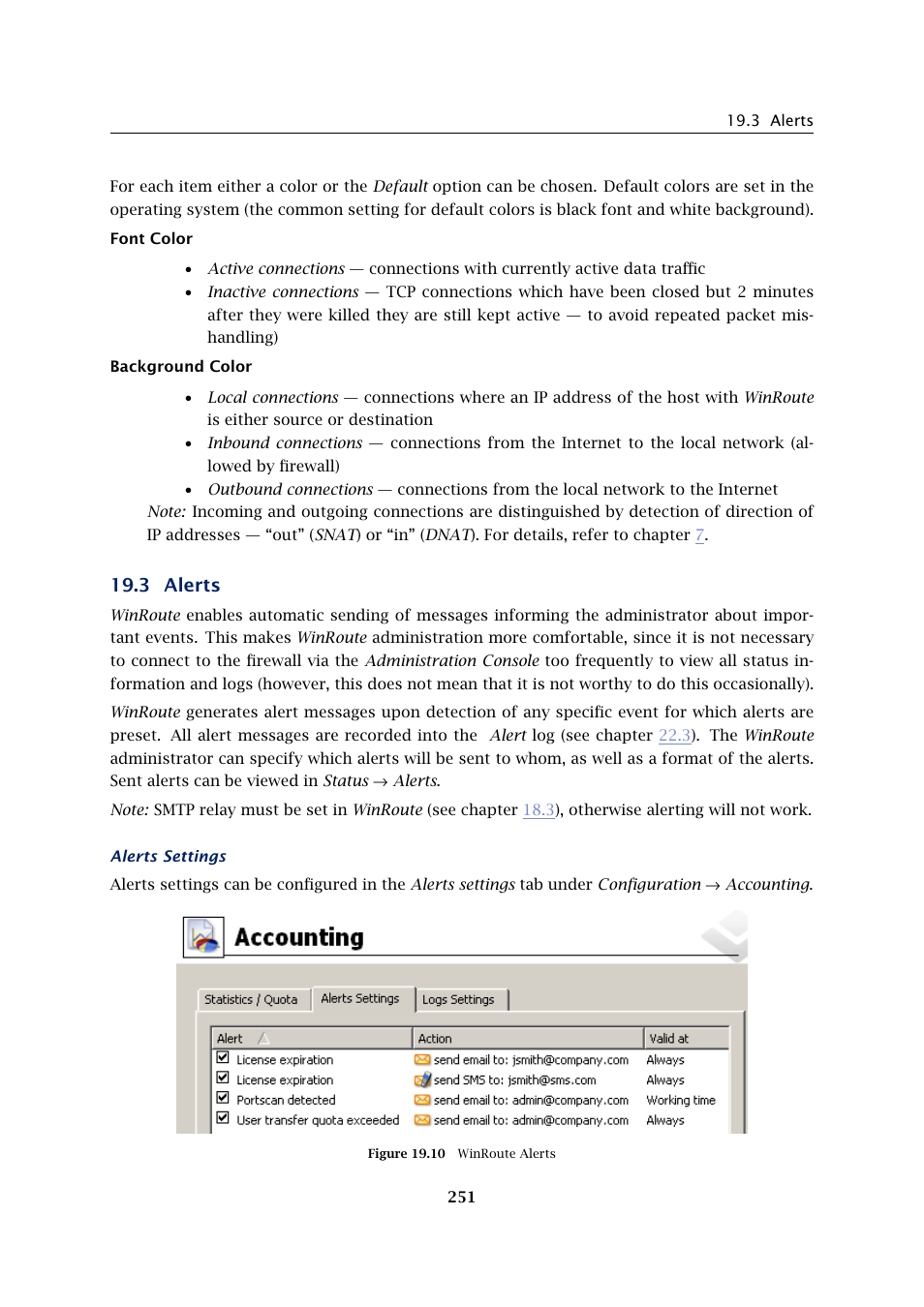 Alerts, 3 alerts | Kerio Tech Firewall6 User Manual | Page 251 / 404